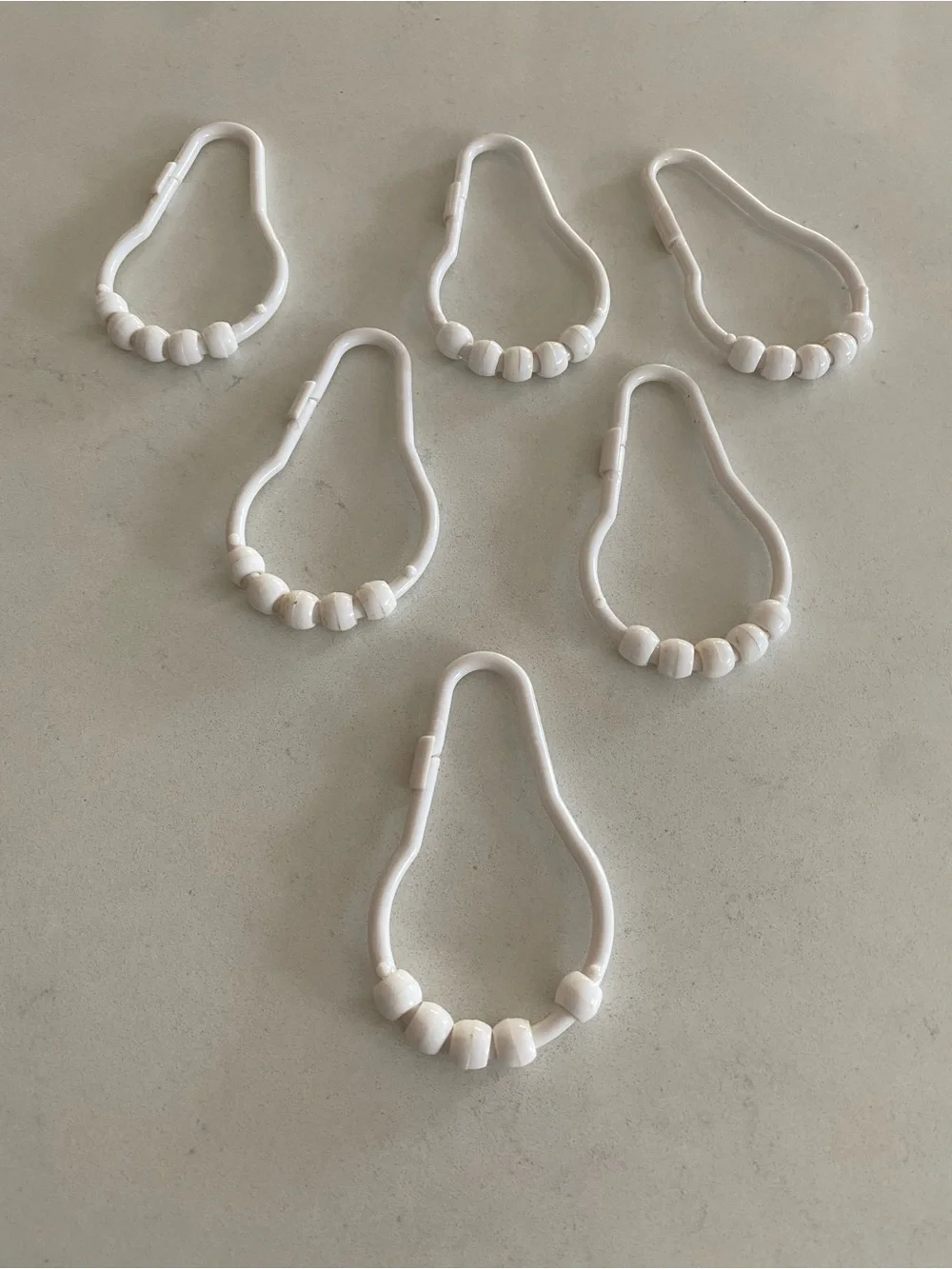 Kids Beaded Shower Curtain Hooks - White